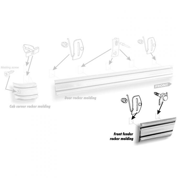 Dennis Carpenter Front Fender Lower Rocker Molding - Right - 1973-79 Ford Truck     D3TZ-16003-D