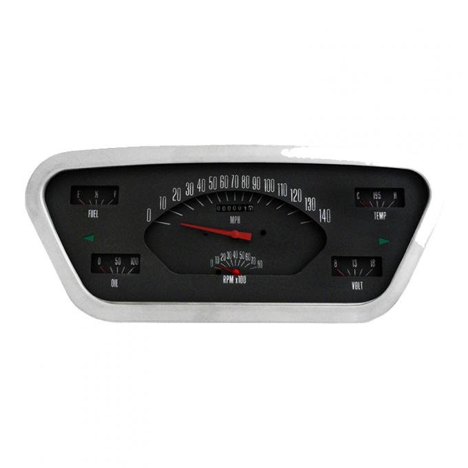 Dennis Carpenter Instrument Cluster - 12 volt - Black - 1953-55 Ford Truck FT53-B