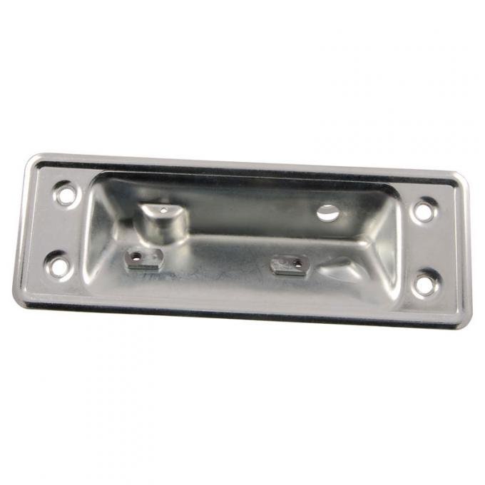 Dennis Carpenter Tailgate Latch Release Handle Plate - Zinc Plated - 1964-72 Ford Truck, 1966-77 Ford Bronco C4TZ-99431C78-B