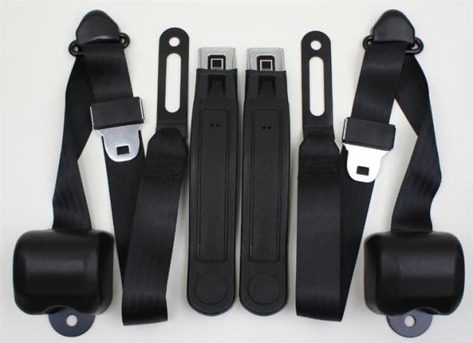 Chevy & GMC Truck Seat Belt Kit, Three Point, For Bucket Seats, With Retractors, 1968-1987