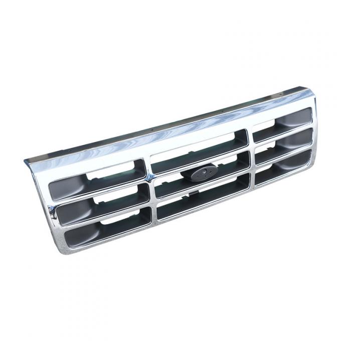 Dennis Carpenter Grille - Chrome and Gray - 1992-97 Ford Truck, 1992-96 Ford Bronco F4TZ-8200-AX