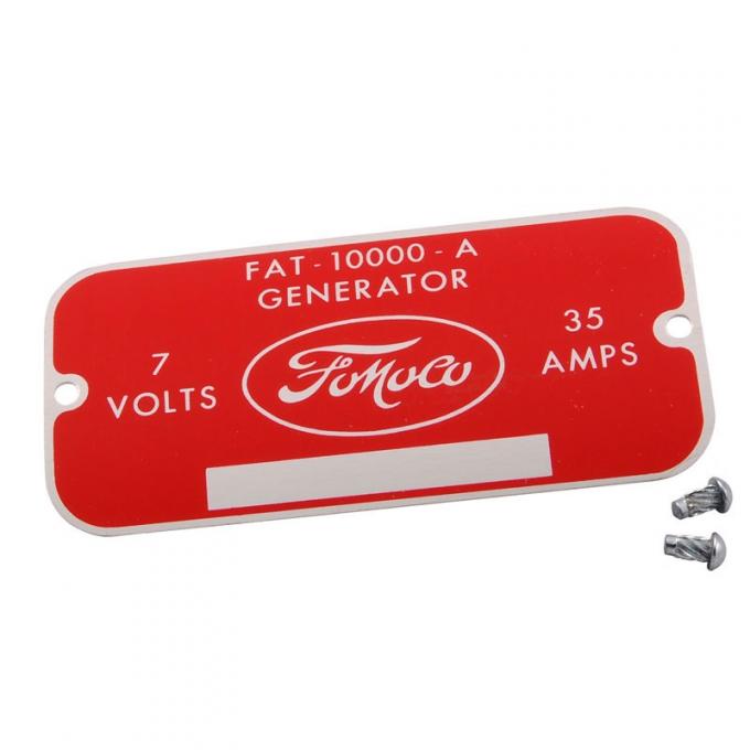 Dennis Carpenter Tag - Generator - 1954-55 Ford Truck, 1954-55 Ford Car CC-102