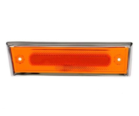 AMD Front Side Marker Lens, Amber, 8 Amber LED, Dual Function, Stainless Bezel, RH, 81-91 Chevy GMC Truck Blazer Jimmy Suburban X240-4081-1DR
