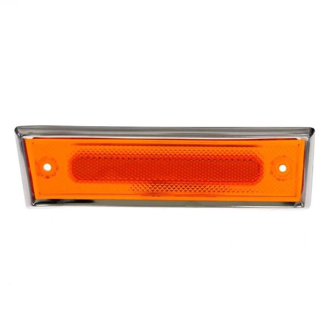 AMD Front Side Marker Lens, Amber, 8 Amber LED, Dual Function, Stainless Bezel, RH, 81-91 Chevy GMC Truck Blazer Jimmy Suburban X240-4081-1DR