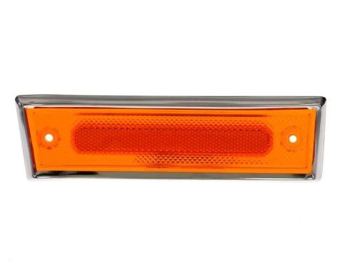 AMD Front Side Marker Lens, Amber, 8 Amber LED, Dual Function, Stainless Bezel, RH, 81-91 Chevy GMC Truck Blazer Jimmy Suburban X240-4081-1DR
