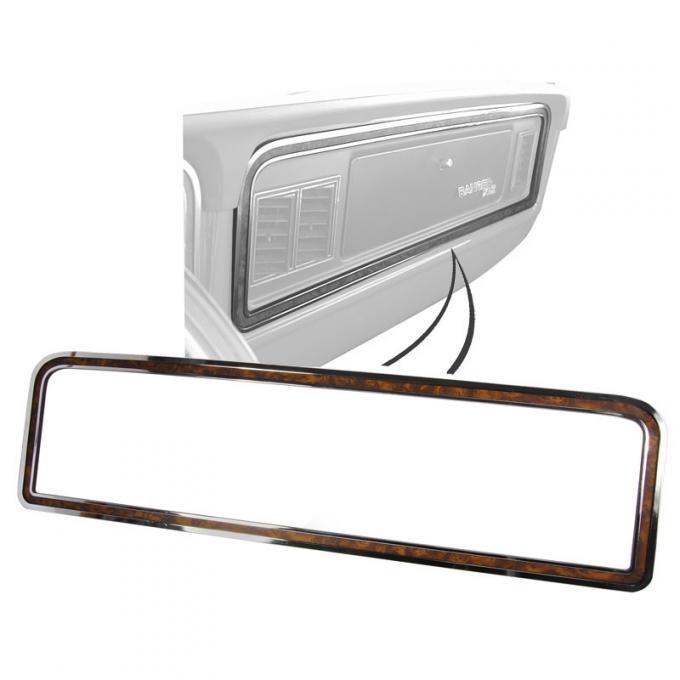 Dennis Carpenter Glove Box Door Dash Trim - Chrome with Woodgrain - 1973-79 Ford Truck, 1978-79 Ford Bronco D7TZ-1004388-A