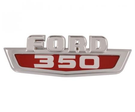 Dennis Carpenter Hood and Fender Side Name Plate - "350" - 1963-66 Ford Truck C3TZ-16720-E