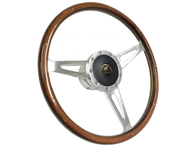 Auto Pro USA 1966-1972 Ford Bronco VSW S9 Classic Wood Steering Wheel Kit, Incl. 15 in. Dia. Steering Wheel, Standard 9-Bolt Pattern Kit ST3053-1S-49
