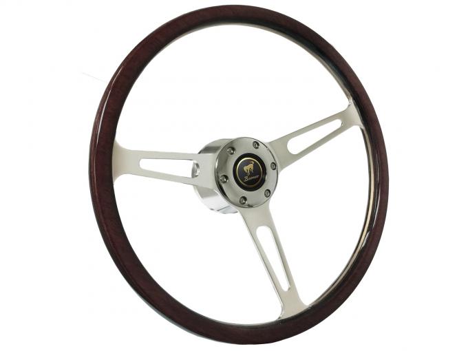 Auto Pro USA 1966-1972 Ford Bronco VSW S6 Classic Espresso Stained Wood Steering Wheel Kit, Deluxe, Incl. 15 in. Dia. Steering Wheel ST3554A-9S-49CHR