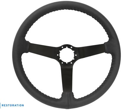 Auto Pro USA 1977-1982 Chevrolet Corvette VSW 6-Bolt OE Steering Wheel, Genuine Black Leather, 14 in. Diameter ST3029BLK