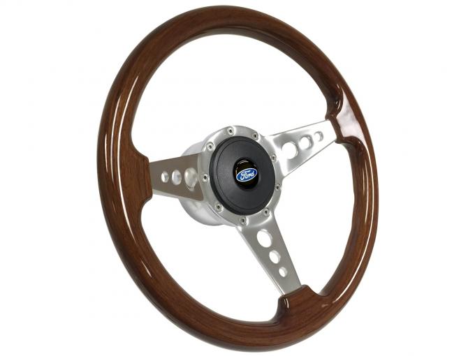 Auto Pro USA VSW S9 Mahogany Wood Sport Steering Wheel Kit, Incl. 14 in. Dia. Wheel, Standard 9-Bolt ST3076-1S-1