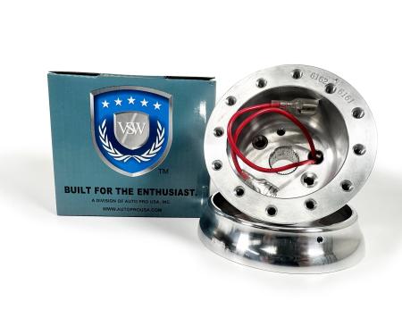 Auto Pro USA VSW 6-Bolt Hub Adapter, Silver, Includes Hardware Set/Horn-Button Wiring STH1010SIL