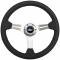 Auto Pro USA VSW S6 Sport Leather Steering Wheel Kit, Incl. 14 in. Dia. Steering Wheel, 6-Bolt Kit 70 mm ST3014B-10S-1BRU