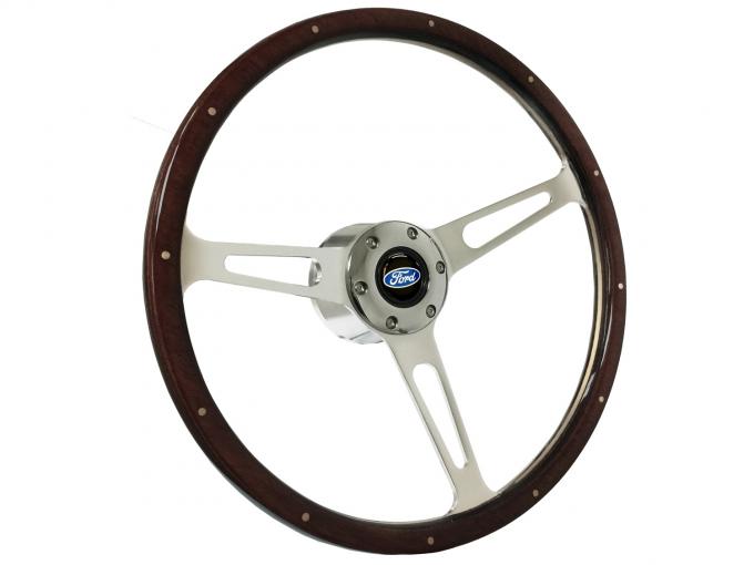 Auto Pro USA VSW S6 Classic Espresso Stained Wood Steering Wheel Kit, Deluxe, w/ Rivets ST3553A-9S-1CHR