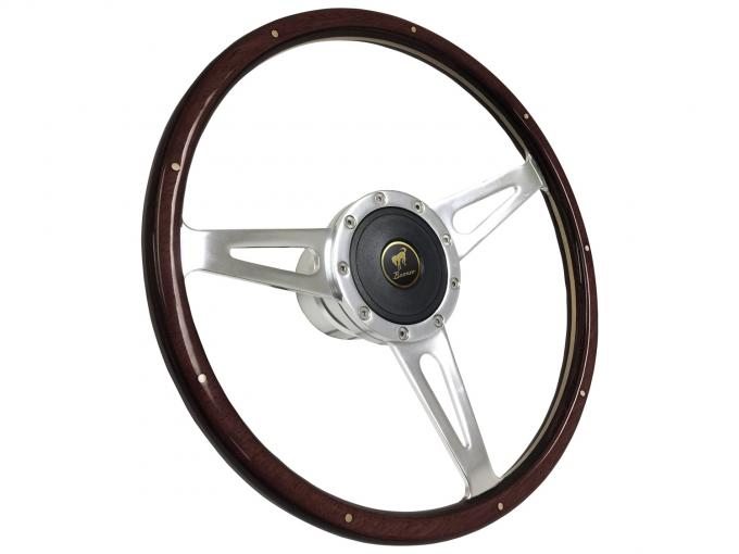 Auto Pro USA 1966-1972 Ford Bronco VSW S9 Classic Wood Espresso Stained Steering Wheel Kit, Incl. 15 in. Dia. Steering Wheel, Standard 9-Bolt Pattern Kit ST3053A-1S-49