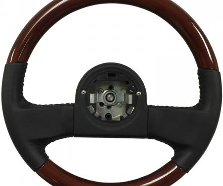 Auto Pro USA 1984-1989 Chevrolet Corvette VSW Steering Wheel OE Series, Mahogany Finish, Black Leather ST1030