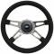 Auto Pro USA VSW S9 Leather Steering Wheel Kit, Incl. 14 in. Dia. Slotted 4-Spoke Steering Wheel, Standard 9-Bolt Pattern Kit ST3070-2S-1