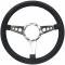 Auto Pro USA VSW S9 Leather Steering Wheel Kit, Incl. 14 in. Dia. 3-Spoke Holes Steering Wheel, Standard 9-Bolt Pattern Kit ST3056-2S-1
