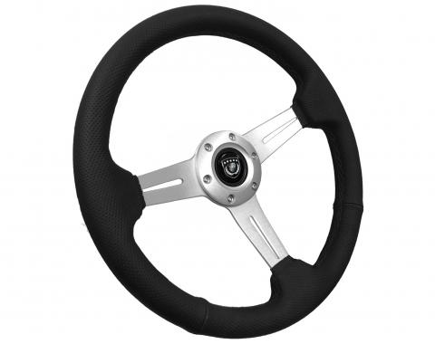 Auto Pro USA VSW S6 Sport Leather Steering Wheel ST3587BLK-BLK