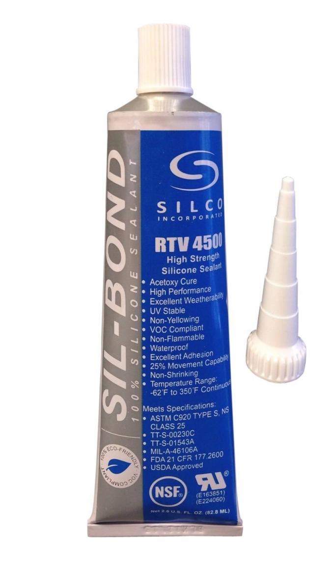 Silicone RTV 4500 FDA Grade High Strength Silicone Sealant, Clear (2.8 fl.oz)