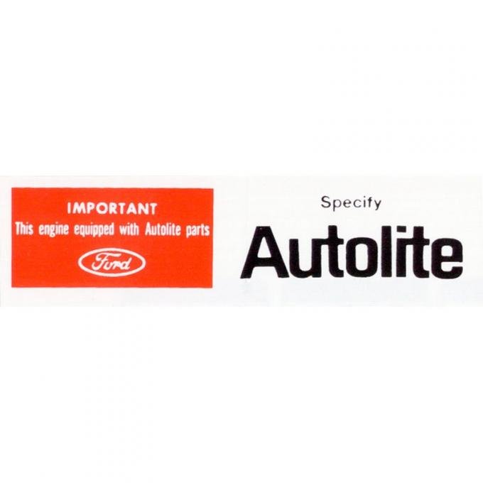 Dennis Carpenter Decal - Air Cleaner - Autolite - 1968-74 Ford Truck, 1968-72 Ford Car   DF-325