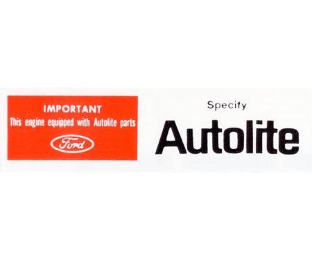 Dennis Carpenter Decal - Air Cleaner - Autolite - 1968-74 Ford Truck, 1968-72 Ford Car   DF-325
