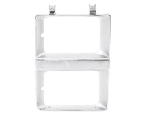 AMD Headlamp Bezel, Chrome, Dual Headlight, RH, 81-82 Chevy GMC C/K Pickup Blazer Jimmy Suburban X145-4081-3R
