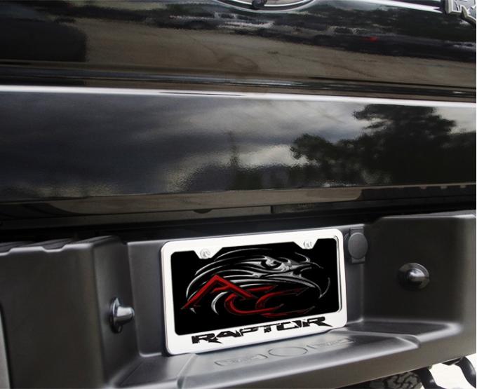 American Car Craft Ford Raptor - License Plate Frame with Laser Etched RAPTOR Lettering, Brushed Stainless 772017