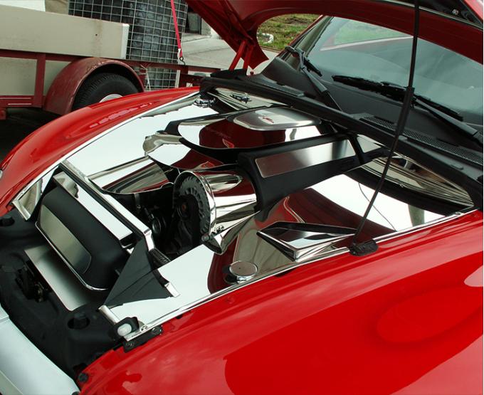 American Car Craft SSR Inner Fender Covers Polished Hood Prop Rod 2003-2004 513013