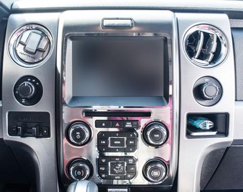 American Car Craft 2012-2014 Ford Raptor - Executive Style Center Dash Trim, Stainless Steel 771042