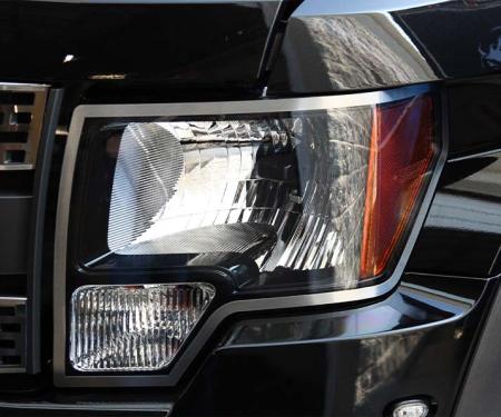 American Car Craft 2009-2014 Ford F-150/Raptor - Headlight Trim Rings 2Pc, Brushed Stainless Steel 772001