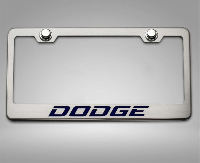 American Car Craft Custom Dodge License Plate Frame, Stainless Steel, Choose Vinyl/LED Color 152050