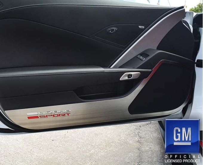 American Car Craft 2014-2019 Grand Sport Corvette - Door Guards with GRAND SPORT Lettering 2Pc, Stainless Steel 051027
