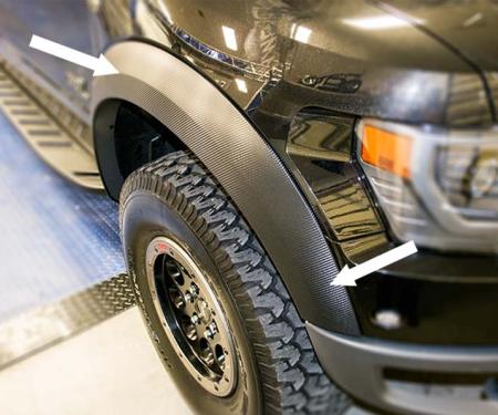 American Car Craft 2010-2014 Ford Raptor - Carbon Fiber Vinyl Fender Flare Wrap Kit 4Pc, Carbon Fiber Vinyl 772024