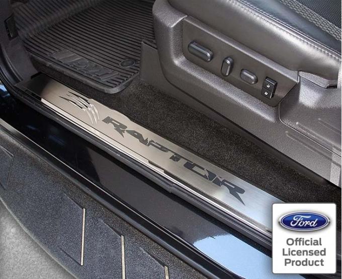 American Car Craft 2010-2014 Ford Raptor - Front Door Sills Outer 2Pc, Brushed/Polished Stainless Steel 771023