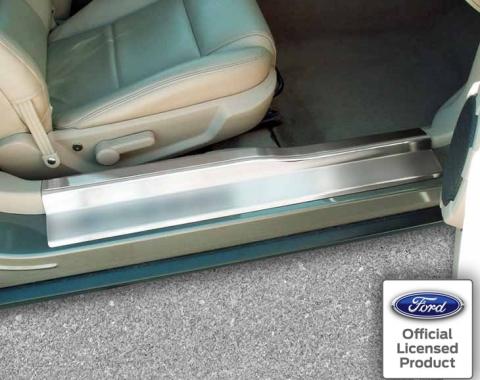 American Car Craft 2005-2009 Mustang V6/GT - Door Sills PLAIN 4Pc, Brushed Stainless Steel 271007