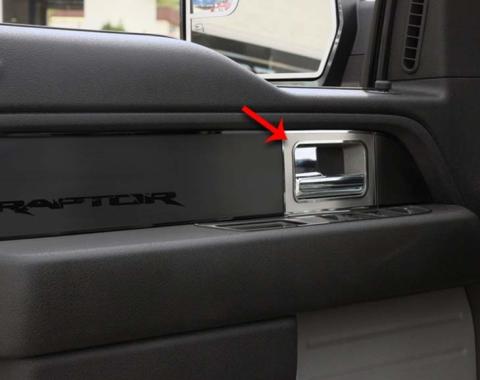 American Car Craft 2010-2014 Ford F150/Raptor - Front Door Handle Pull Plates 2Pc, Brushed Stainless Steel 771027