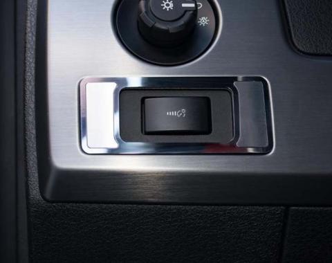American Car Craft 2009-2014 Ford Raptor/F-150 - Interior Dim Switch Trim Plate, Brushed Stainless Steel 771039