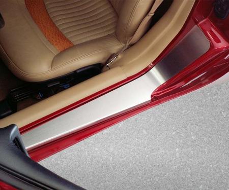 American Car Craft 1997-2004 C5/Z06 Corvette - Outer Door Sills NO Rib Style 2Pc, Brushed Stainless Steel 031018
