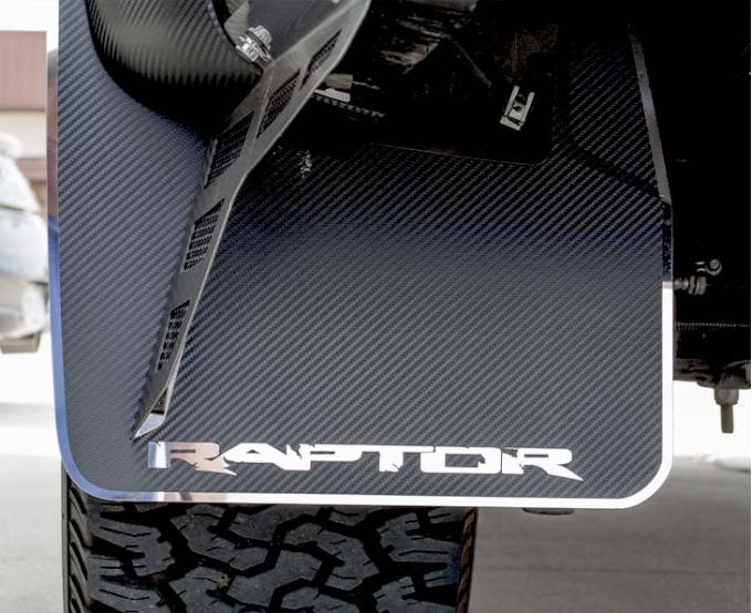 American Car Craft 2010-2014 Ford Raptor - RAPTOR Style Carbon Fiber Mud Guards, 3 Layer Construction (Raptor Style CF Full Set) 772031