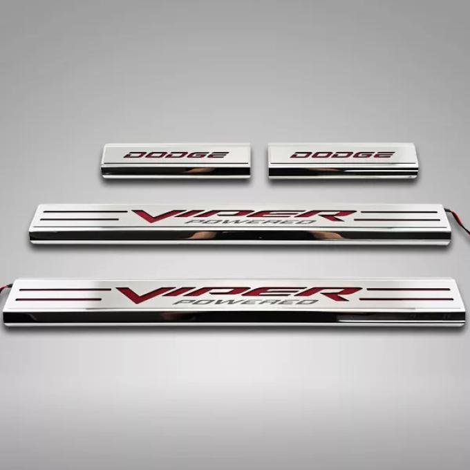 American Car Craft Dodge RAM SRT-10 Front and Rear Door Sills VIPER POWERED 4PC, Front Only LED Illumination 131002