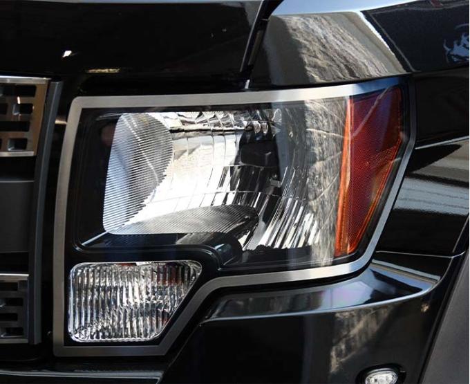 American Car Craft 2009-2014 Ford F-150/Raptor - Headlight Trim Rings 2Pc, Brushed Stainless Steel 772001