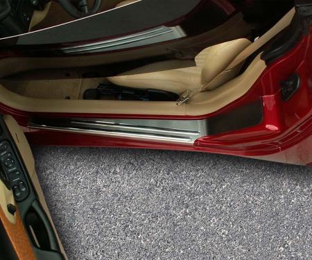 American Car Craft 1997-2004 C5/Z06 Corvette - Outer Door Sills with Chrome Ribs 2Pc, Brushed Stainless Steel 031016