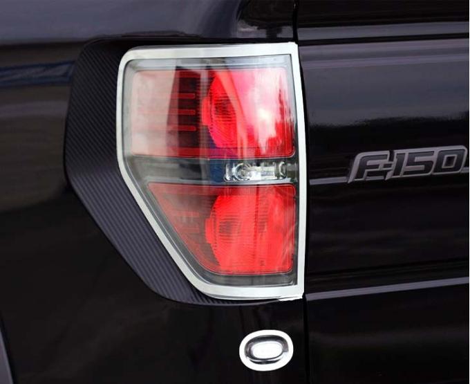 American Car Craft 2009-2014 Ford F-150/Raptor - Rear Taillight Trim Rings 2Pc, Brushed Stainless Steel 772002