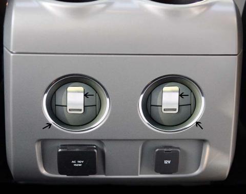 American Car Craft 2010-2014 Ford F150/Raptor - Rear A/C Vent Trim Rings 4Pc, Stainless Steel (All Brushed) 771004
