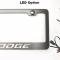 American Car Craft Custom Dodge License Plate Frame, Stainless Steel, Choose Vinyl/LED Color 152050