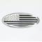 American Car Craft 2005-2014 Ford F150 Tailgate Emblem Replacement- Polished Stainless Base with Brushed American Flag Top Plate 762005-BLU
