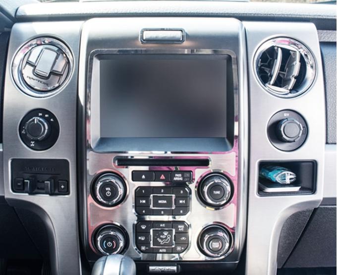 American Car Craft 2012-2014 Ford Raptor - Executive Style Center Dash Trim, Stainless Steel 771042