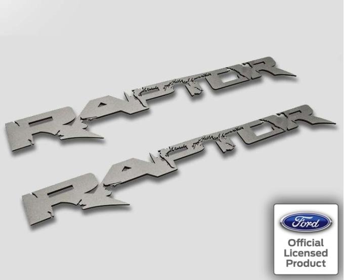 American Car Craft 2010-2014 Ford Raptor - RAPTOR Badges 2Pc, Stainless Steel (Polished 12") 771046