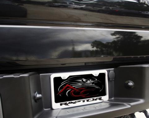 American Car Craft Ford Raptor - License Plate Frame with Laser Etched RAPTOR Lettering, Brushed Stainless 772017